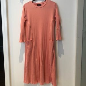 Coral Ribbed Nursing Dress